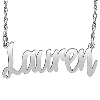 Personalized Womens 24K Gold Over Silver 18 Inch Name Necklace