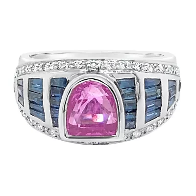 Le Vian® Grand Sample Sale™ Ring featuring Bubble Gum Pink Sapphire™ Blueberry Sapphire™ set in 18K Vanilla Gold®