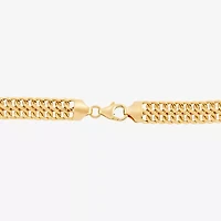 Made in Italy Womens 14K Gold Hollow 7.25 Inch Link Bracelet