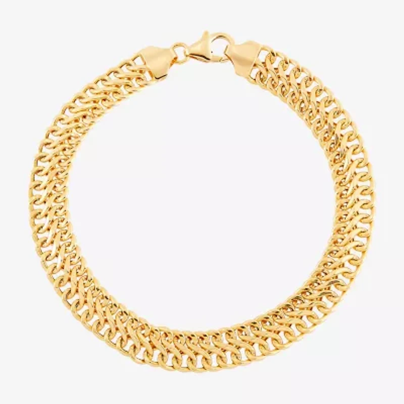 Made in Italy Womens 14K Gold Hollow 7.25 Inch Link Bracelet