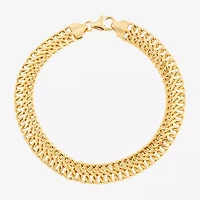 Made in Italy Womens 14K Gold Hollow 7.25 Inch Link Bracelet