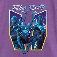 Little & Big Kid Girls Round Neck Short Sleeve Regular Fit Blue Beetle Graphic T-Shirt