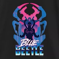 Little & Big Kid Girls Round Neck Short Sleeve Regular Fit Blue Beetle Graphic T-Shirt