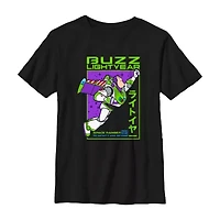 Disney Collection Little & Big Kid Boys Crew Neck Short Sleeve Regular Fit Buzz Lightyear Toy Story Woody Graphic T-Shirt