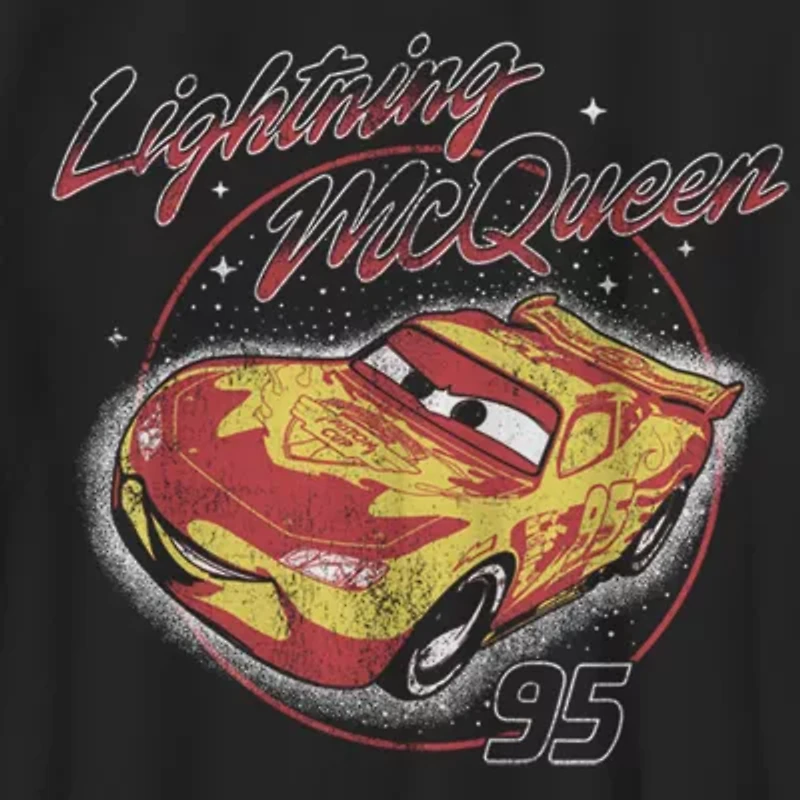 Disney Collection Little & Big Kid Boys Crew Neck Short Sleeve Regular Fit Cars Graphic T-Shirt