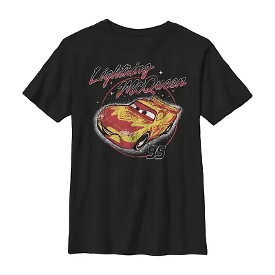 Disney Collection Little & Big Kid Boys Crew Neck Short Sleeve Regular Fit Cars Graphic T-Shirt