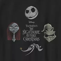 Disney Collection Little & Big Kid Boys Crew Neck Short Sleeve Regular Fit Nightmare Before Christmas Graphic T-Shirt