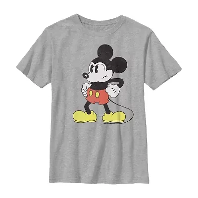 Disney Collection Little & Big Kid Boys Crew Neck Short Sleeve Regular Fit Mickey Mouse Graphic T-Shirt