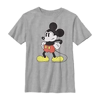 Disney Collection Little & Big Kid Boys Crew Neck Short Sleeve Regular Fit Mickey Mouse Graphic T-Shirt