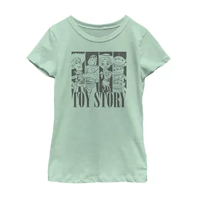 Disney Collection Little & Big Kid Girls Crew Neck Short Sleeve Regular Fit Toy Story Graphic T-Shirt