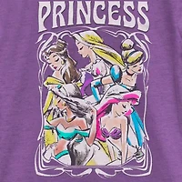 Disney Collection Little & Big Kid Girls Crew Neck Short Sleeve Regular Fit Ariel Belle Cinderella Graphic T-Shirt