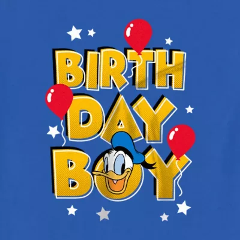 Disney Collection Toddler Boys Crew Neck Short Sleeve Regular Fit Donald Duck Mickey and Friends Graphic T-Shirt