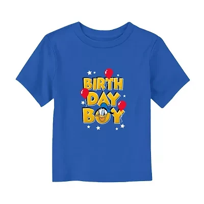 Disney Collection Toddler Boys Crew Neck Short Sleeve Regular Fit Donald Duck Mickey and Friends Graphic T-Shirt