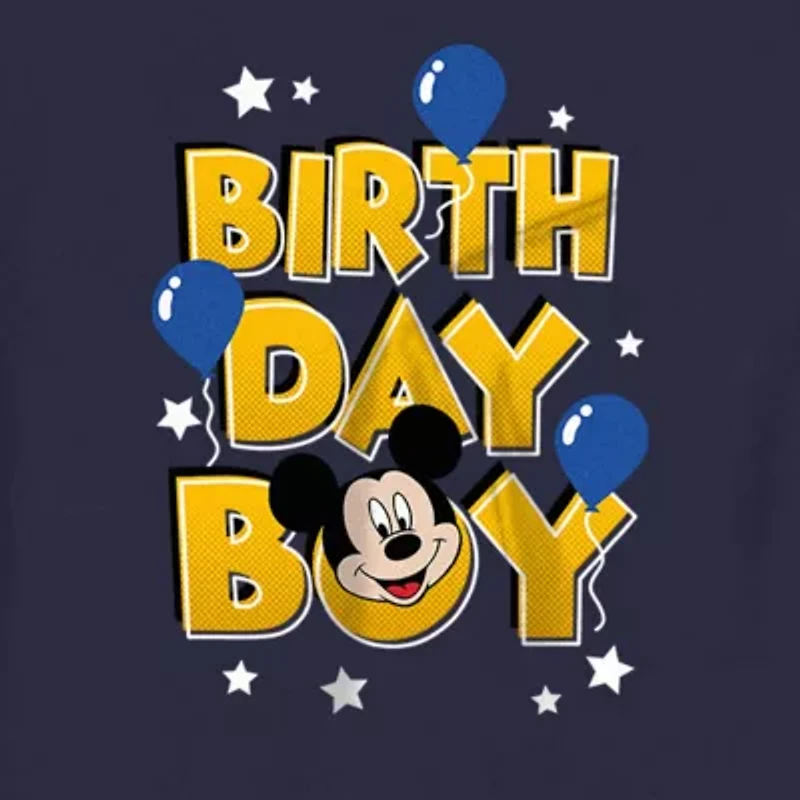 Disney Collection Toddler Boys Crew Neck Short Sleeve Regular Fit Mickey Mouse Graphic T-Shirt