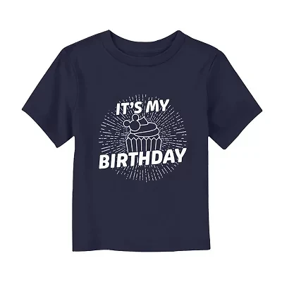 Disney Collection Toddler Boys Crew Neck Short Sleeve Regular Fit Mickey Mouse Graphic T-Shirt