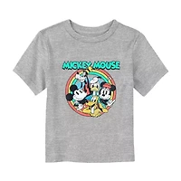 Disney Collection Little & Big Kid Girls Crew Neck Short Sleeve Regular Fit Mickey and Friends Graphic T-Shirt