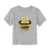 Disney Collection Toddler Girls Crew Neck Short Sleeve Regular Fit Minnie Mouse Graphic T-Shirt