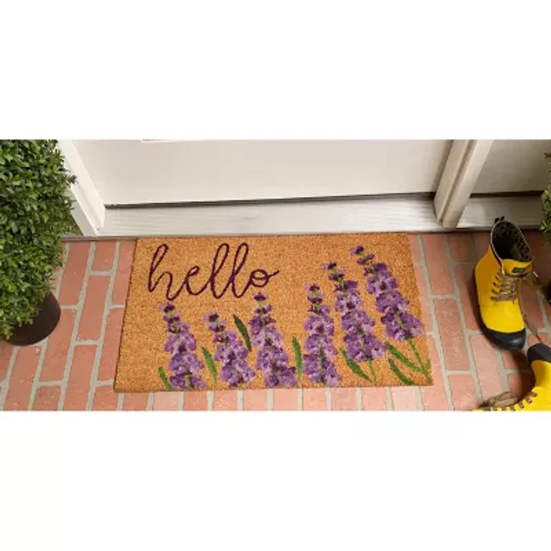 Calloway Mills Lavender Hello Outdoor Rectangular Doormat