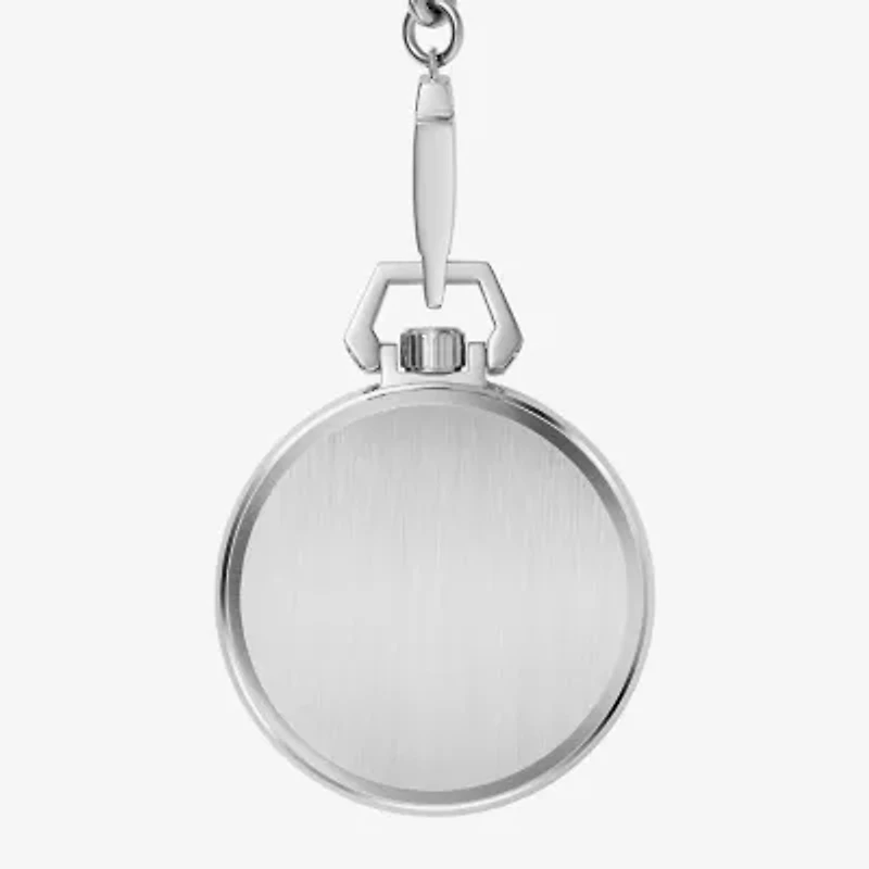 Bulova Classic Mens Automatic Silver Tone Stainless Steel Pocket Watch 96a304