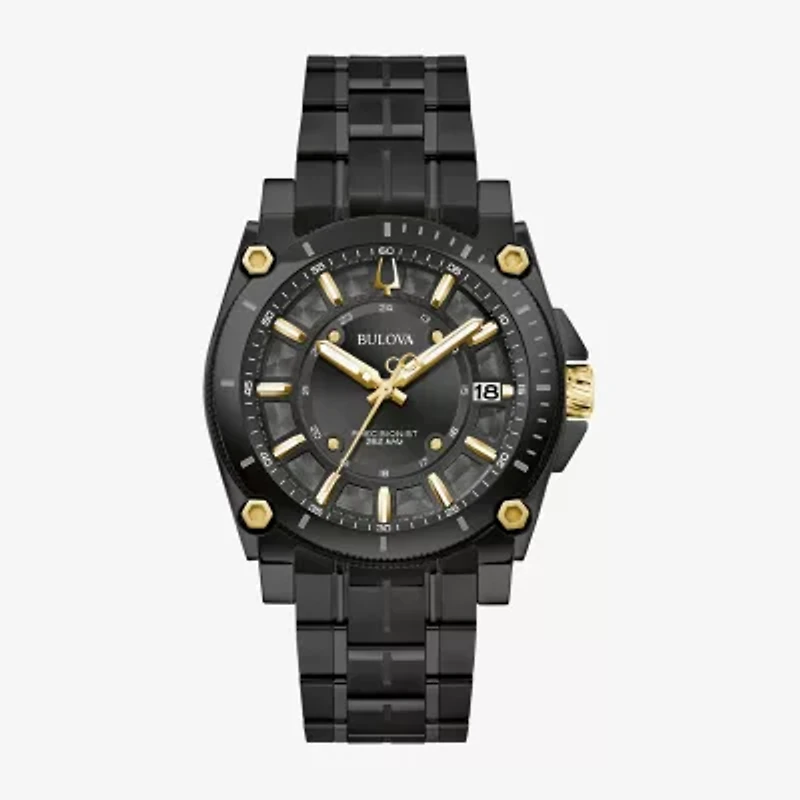 Bulova Luxury Icon Mens Black Stainless Steel Bracelet Watch 98b408