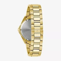 Bulova Classic Crystal Mens Crystal Accent Gold Tone Stainless Steel Bracelet Watch 97a179