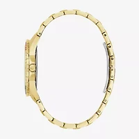 Bulova Classic Crystal Mens Crystal Accent Gold Tone Stainless Steel Bracelet Watch 97a179