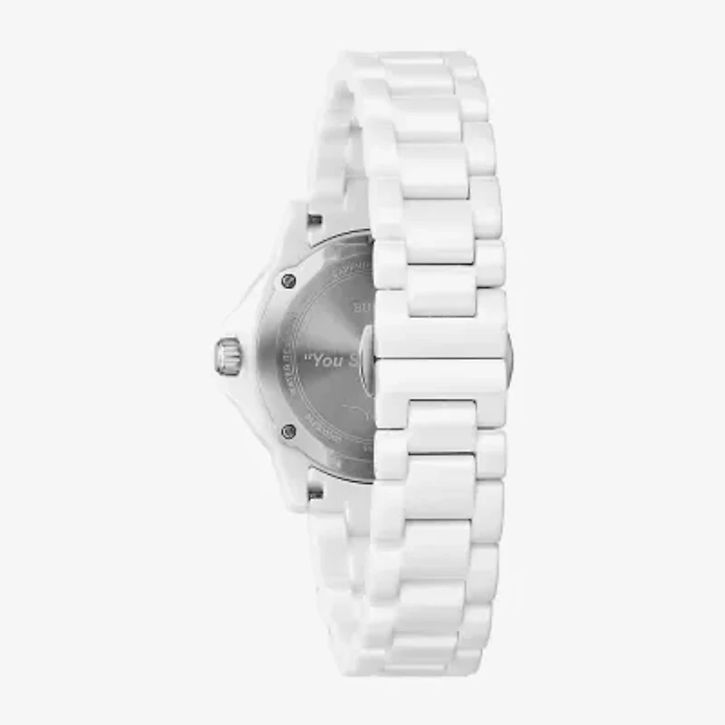 Bulova Marine Star Marc Anthony Womens White Bracelet Watch 98p222