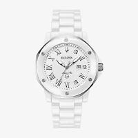 Bulova Marine Star Marc Anthony Womens White Bracelet Watch 98p222