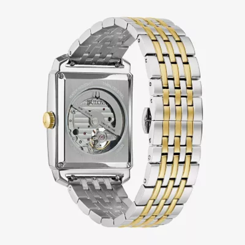 Bulova Classic Sutton Mens Automatic Two Tone Stainless Steel Bracelet Watch 98a308