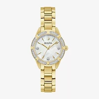 Bulova Classic Sutton Womens Diamond Accent Gold Tone Stainless Steel Bracelet Watch 98r297
