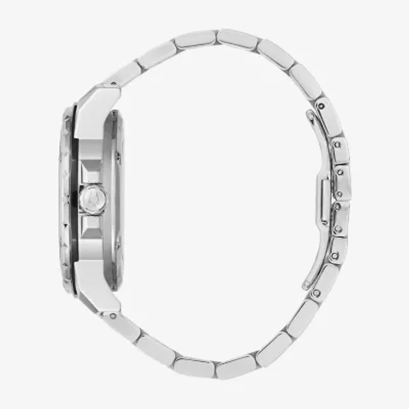 Bulova Modern Marc Anthony Mens Automatic Diamond Accent Silver Tone Stainless Steel Bracelet Watch 98d184