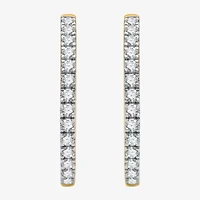 (H-I / I1) 1 CT. T.W. Lab Grown Diamond 10K or 14K White or Yellow Gold 23.1mm Hoop Earrings