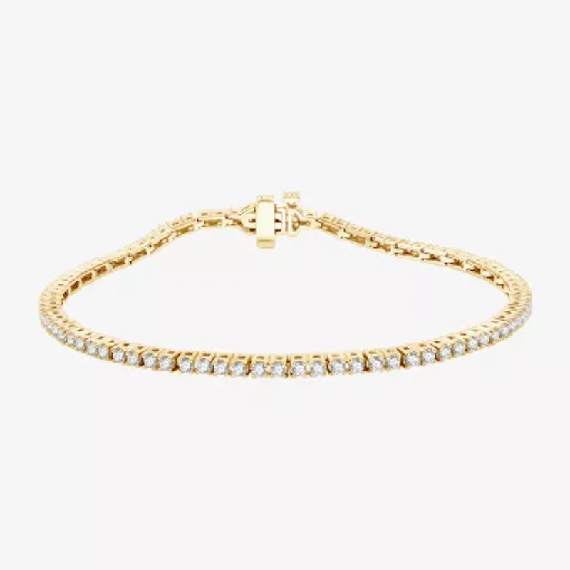 (H-I / Si2-I1) 2 CT. T.W. Lab Grown White Diamond 10K or 14K White or Yellow Gold 7.25 Inch Tennis Bracelet