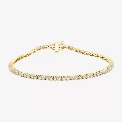 (H-I / Si2-I1) 2 CT. T.W. Lab Grown White Diamond 10K or 14K White or Yellow Gold 7.25 Inch Tennis Bracelet