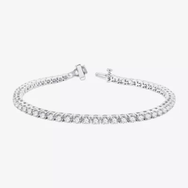 (H-I / Si2-I1) 6 CT. T.W. Lab Grown White Diamond 10K or 14K Yellow Gold 7.25 Inch Tennis Bracelet