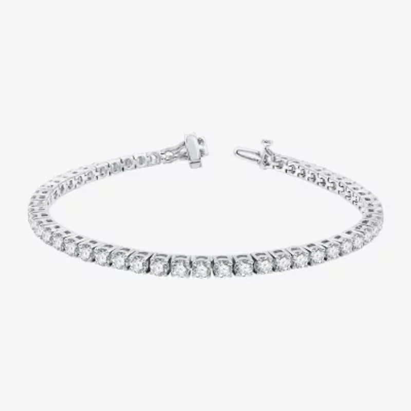 (H-I / Si2-I1) 7 CT. T.W. Lab Grown White Diamond 10K or 14K Yellow Gold 7.25 Inch Tennis Bracelet