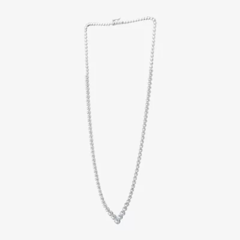 H-I / I1) Womens CT. T.W. Lab Grown Diamond 10K or 14K White Yellow Gold Tennis Necklaces