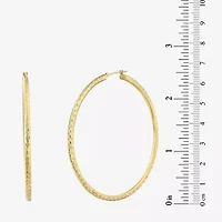 Womens 10K Gold 60mm Heart Hoop Earrings
