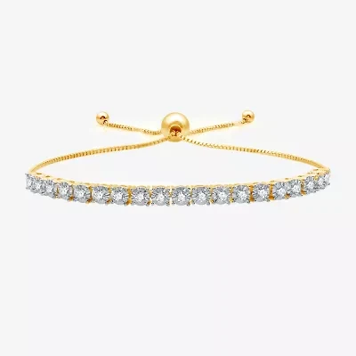 (G/ Si1-Si2) Womens 1 CT. T.W. Lab Grown Diamond 14K Gold Over Silver Sterling Silver Bolo Bracelet