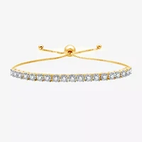 (G/ Si1-Si2) Womens 1 CT. T.W. Lab Grown Diamond 14K Gold Over Silver Sterling Silver Bolo Bracelet