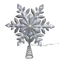 Kurt Adler 13in Led Glittered Snowflake Christmas Tree Topper