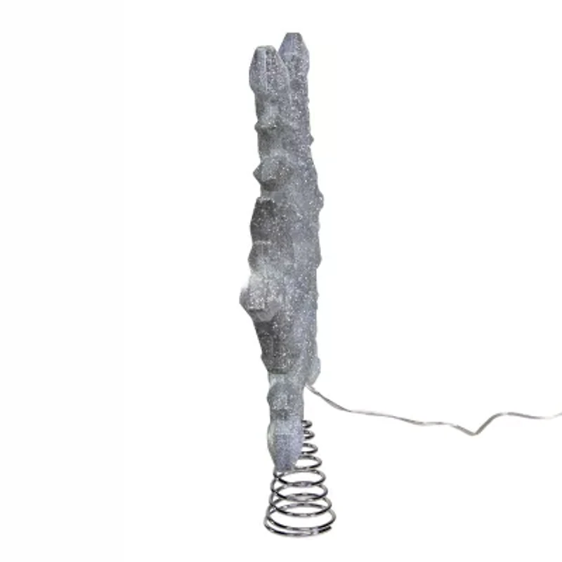 Kurt Adler 13in Led Glittered Snowflake Christmas Tree Topper