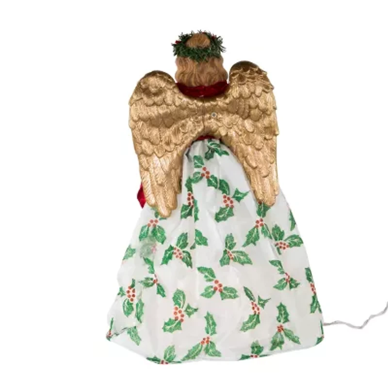 Kurt Adler 16in 10 Light Holiday Formal Angel Christmas Tree Topper