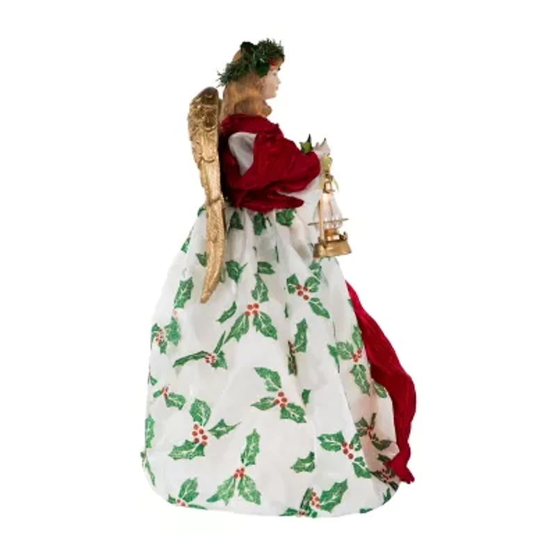 Kurt Adler 16in 10 Light Holiday Formal Angel Christmas Tree Topper