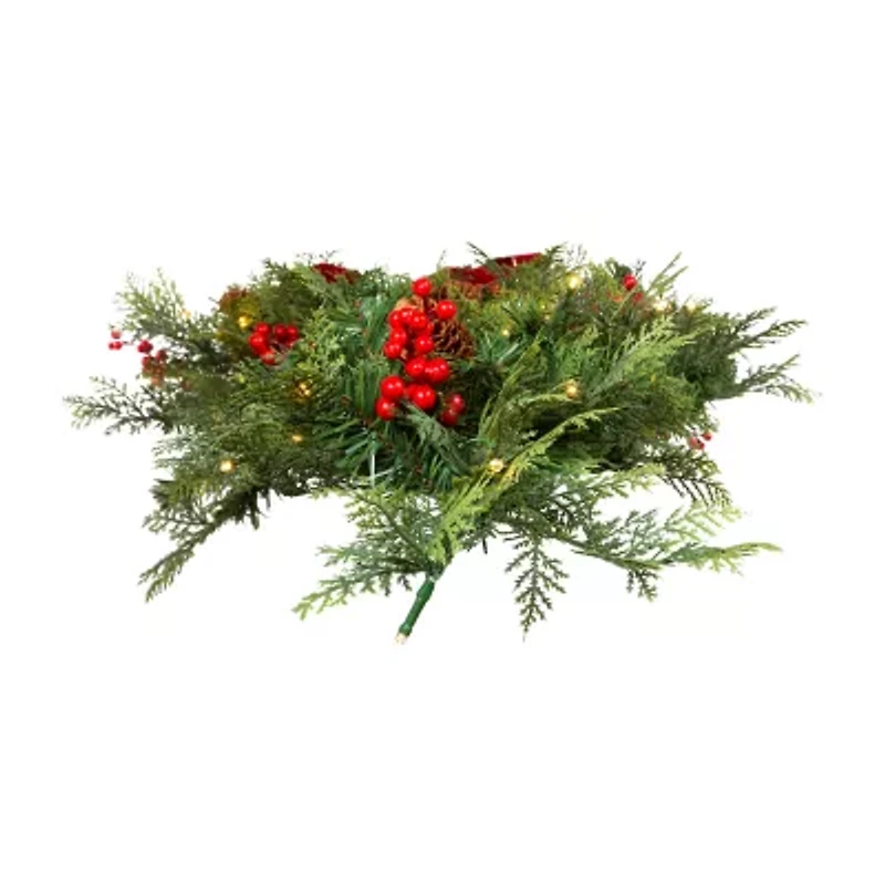 Kurt Adler Battery-Operated Red Bow 2 Foot Pre-Lit Cedar Christmas Tree