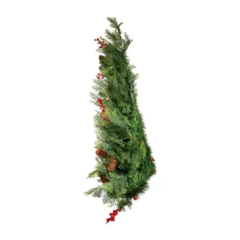 Kurt Adler Battery-Operated Red Bow 2 Foot Pre-Lit Cedar Christmas Tree