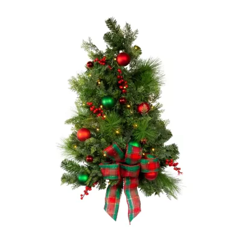 Kurt Adler Battery-Operated Red And Green 2 Foot Pre-Lit Christmas Tree