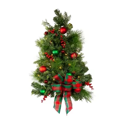 Kurt Adler Battery-Operated Red And Green 2 Foot Pre-Lit Christmas Tree