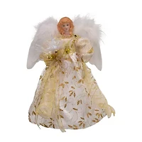 Kurt Adler 12in Battery-Operated Gold Angel Christmas Tree Topper