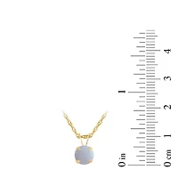 Womens Gemstone 10K Gold 6MM Round Pendant Necklace
